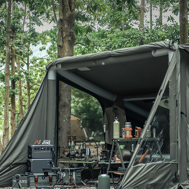 Cot gonflabil Camping Stil militar în aer liber