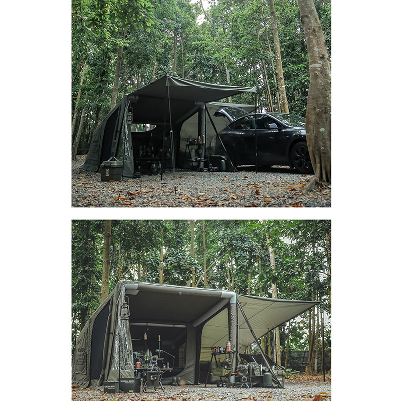 Cot gonflabil Camping Stil militar în aer liber